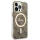 Комплект Guess 4G Print MagSafe для iPhone 13 Pro - чехол и зарядка - коричневый