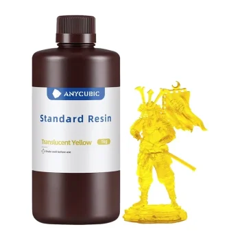 ANYCUBIC Standard Resin 3D Printer Photopolymer Resin, 1 kg, Transparent Yellow