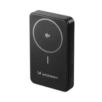 Внешний аккумулятор Wozinsky WLWP-10KA0Y3S 10000 mAh 22.5W Qi2 с подставкой, черный
