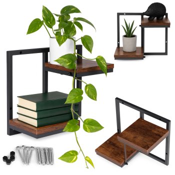 2-Tier Wall Plant Shelf Industrial Hanging Shelves for Plants and Decor ModernHome