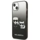 Apple iPhone 13 mini 5.4\" Karl Lagerfeld Gradient Iconic Karl & Choupette Case Cover (Klhcp13stgkck), Black