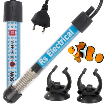 Akvārija sildītājs 50W ar termostatu līdz 50L