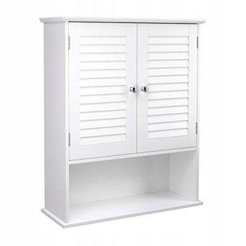 Навесной шкафчик для ванной с регулируемой полкой, белый