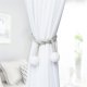 Magnetic Curtain Tie-Back with Pearl, White