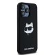Karl Lagerfeld iPhone 15 Pro Case Silicone Choupette Head MagSafe, Black