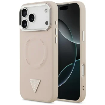Guess iPhone 17 Pro Max vāciņš Triangle Logo MagSafe, rozā