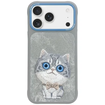 Nimmy iPhone 17 Pro Max vāciņš Big Eyed Pet 2.0 Cat, pelēks