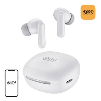 Bezvadu austiņas QCY MeloBuds HT16 ANC Baltas