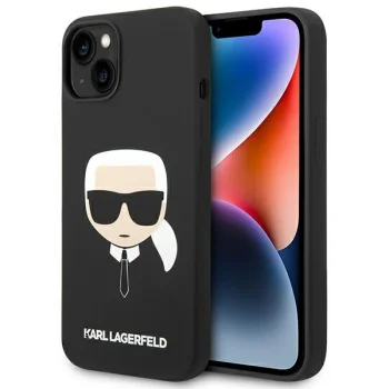 Чехол Karl Lagerfeld Silicone Karl's Head MagSafe для iPhone 14 Plus / 15 Plus - Черный