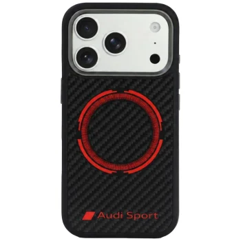 Чехол Audi RSQ Carbon Fiber Sport MagSafe для iPhone 18 Pro / 17 Pro, черный