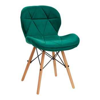 Scandinavian Velvet Chair 4Rico QS-186, Green