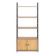 Industrial Bookshelf with Cabinet 4-Tier Loft Style Shelving Unit ModernHome