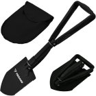 Folding Camping Shovel 3-in-1 Multitool with Pickaxe and Saw, Black