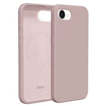 Etteri Silicone Mag vāciņš priekš iPhone 16e / 17e, gaiši rozā