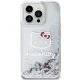 Hello Kitty iPhone 13 Pro Max vāciņš Liquid Glitter Charms Kitty Head, sudraba