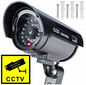 Videonovērošanas Kameras Imitācija Mulāža Mājai Dārzam CCD, Melna | Fake Dummy Imitation CCTV Security Camera