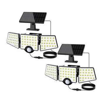 LEPRO 640005-DW-2 saules bateriju LED lampa ar kustības sensoru, 2 gab., balta