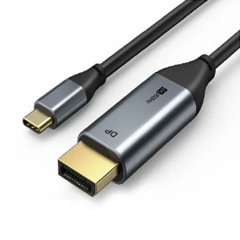 USB-C uz DisplayPort 1.2 kabelis, 4K 60Hz, 1.8 m, melns