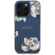 Чехол Guess Grained Printed Flower Pattern MagSafe для iPhone 16 Pro Max, синий