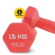 4FIZJO Vinyl Coated Cast Iron Dumbbells Classic 2 x 1.5 kg, Red