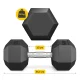 4FIZJO HEX Steel Dumbbell 1 x 20 kg, Black