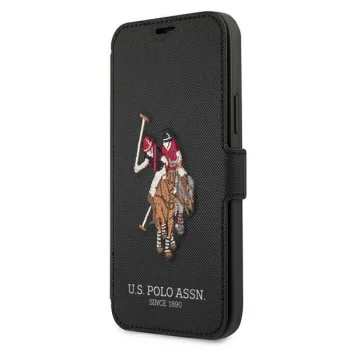 Apple iPhone 12 Pro Max 6.7" US Polo Embroidery Collection Book Case Cover (USFLBKP12LPUGFLBK), Black | Чехол...