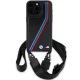 BMW iPhone 15 Pro Max Case M Edition Carbon Tricolor Lines & Strap, Black