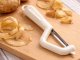 Vegetable and Fruit Peeler with Double Stainless Steel Blade, Beige