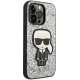 Karl Lagerfeld Glitter Flakes Ikonik vāciņš iPhone 14 Pro Max - Sudraba
