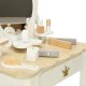 LULILO Bella Kids Wooden Play Makeup Cosmetic Dressing Vanity Table with Mirror and Stool