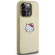 Hello Kitty iPhone 15 Pro vāciņš Leather Kitty Head MagSafe, zelta