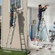 Daudzfunkcionālas alumīnija kāpnes 3x7 ModernHome saliekamas ar siksnām 150 kg