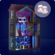3 stāvu koka leļļu mājiņa ar liftu un LED apgaismojumu | Wooden Doll House