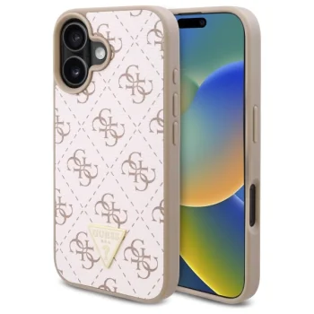 Чехол Guess для iPhone 16 New 4G Triangle, белый