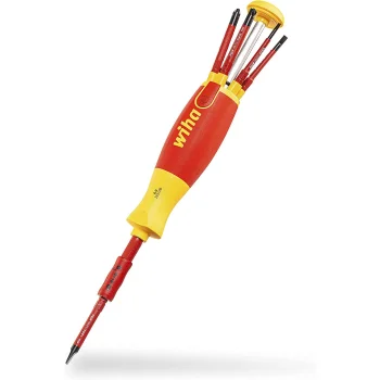 Wiha screwdriver with bit magazine LiftUp electric, 7-pcs, Red/Yellow