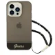 Guess Translucent Pearl Strap vāciņš iPhone 14 Pro - Melns