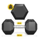 4FIZJO HEX Steel Dumbbell 27.5 kg, Black (1 pc)