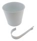 Practical 16cm Balcony Flower Pot with Handle, White