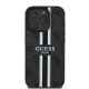 Guess iPhone 16 Pro Max vāciņš 4G Printed Stripes MagSafe, melns