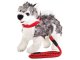 Traditional dog leash with strong collar, 120cm x 1.3cm, red
