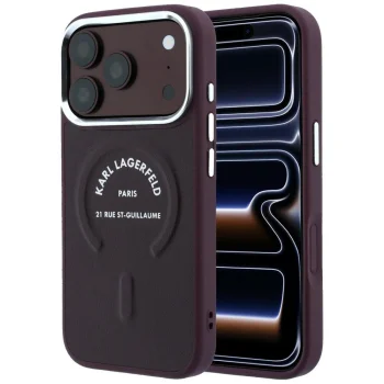Чехол Karl Lagerfeld MagSafe для iPhone 17 Pro / 18 Pro, бордовый