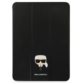 Karl Lagerfeld KLFC12OKHK iPad 12.9" Pro 2021 Book Cover black Saffiano Karl Head