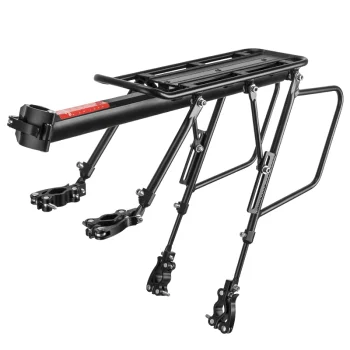 Rockbros 33210004001 velosipēda bagāžnieks ar plauktu un LED gaismu, melns