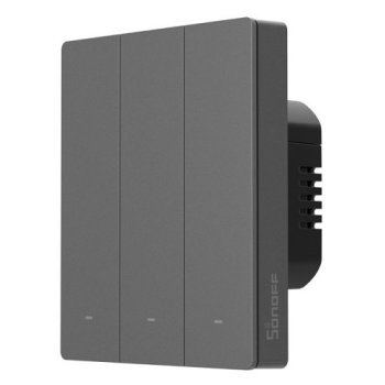 Умный настенный выключатель Sonoff M5-3C-80M, Wi-Fi, Matter, Черный