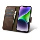 Кожаный чехол-книжка iCarer Oil Wax 2в1 для iPhone 14 Plus, RFID, коричневый