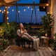 Boho iekārtais krēsls dārza šūpoles MultiGarden, melns