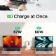 Spigen ArcStation Pro lādētājs + USB‑C 140 W kabelis – balts