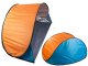 Pop-up beach tent with UV protection, self-assembling, blue-orange