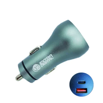 Extra Digital Car Charger USB + Type-C QC 3.0 PD 36W, Titanium Grey