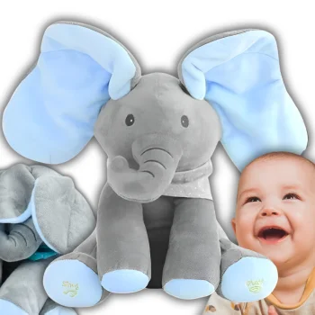 Interactive Elephant Plush Toy with Sound and Flapping Ears